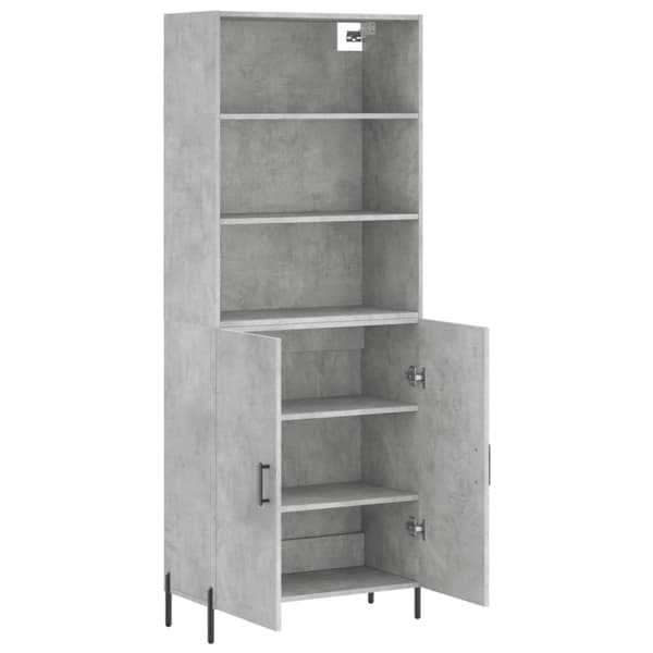 The Living Store højskab 69,5x34x180 cm konstrueret træ betongrå -  Skænke