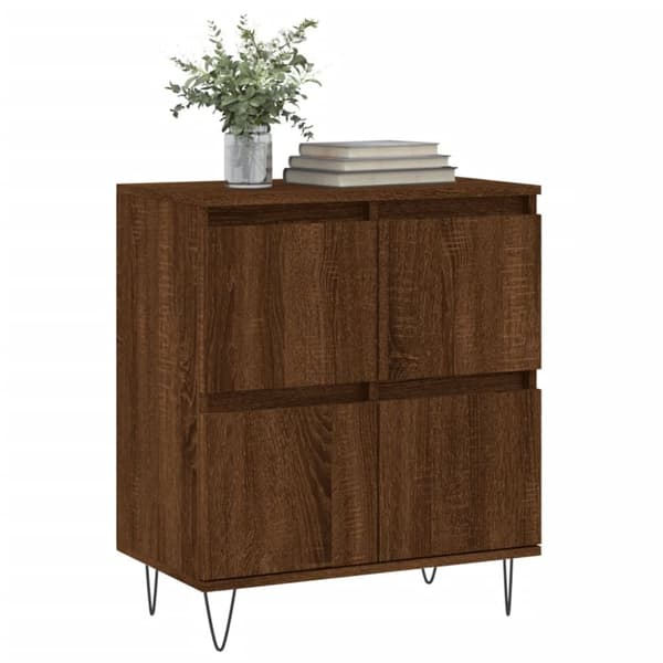The Living Store skænk 60x35x70 cm konstrueret træ brun egetræsfarve - Skænke