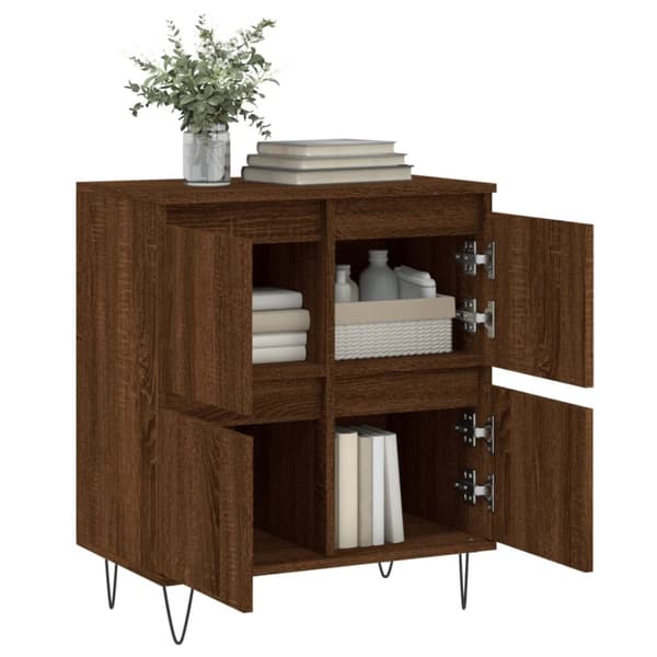 The Living Store skænk 60x35x70 cm konstrueret træ brun egetræsfarve - Skænke