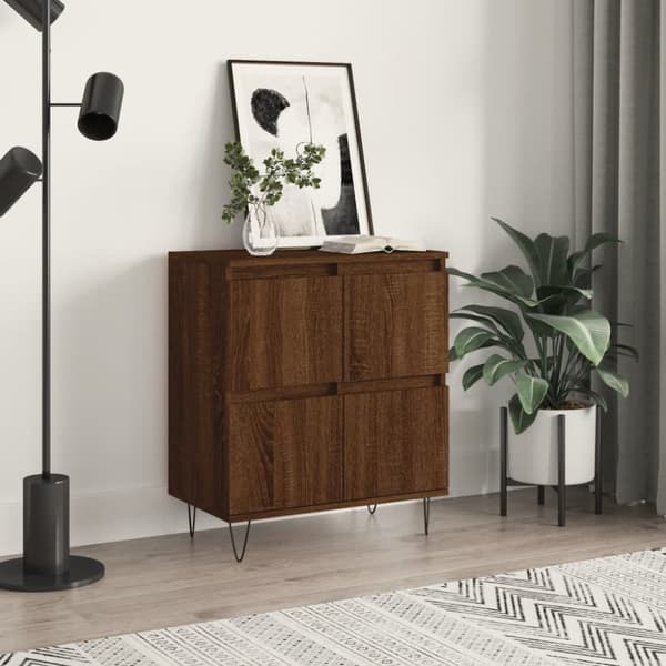The Living Store skænk 60x35x70 cm konstrueret træ brun egetræsfarve - Skænke