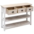 Miniatyrbild 5 av 11: The Living Store Skänk vit och brun 108x30x76 cm massivt kejsarträ -  Skänkar & serveringsbord