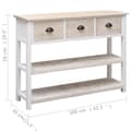 Miniatyrbild 10 av 11: The Living Store Skänk vit och brun 108x30x76 cm massivt kejsarträ -  Skänkar & serveringsbord