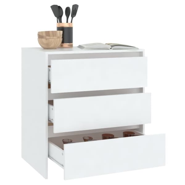 The Living Store Skänk vit 70x41x75 cm spånskiva - Skänkar & serveringsbord