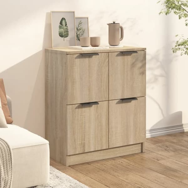 The Living Store skænk 60x30x70 cm konstrueret træ sonoma-eg -  Skænke