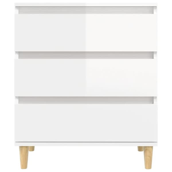 The Living Store Byrå vit högglans 60x35x70 cm konstruerat trä - Skänkar & serveringsbord