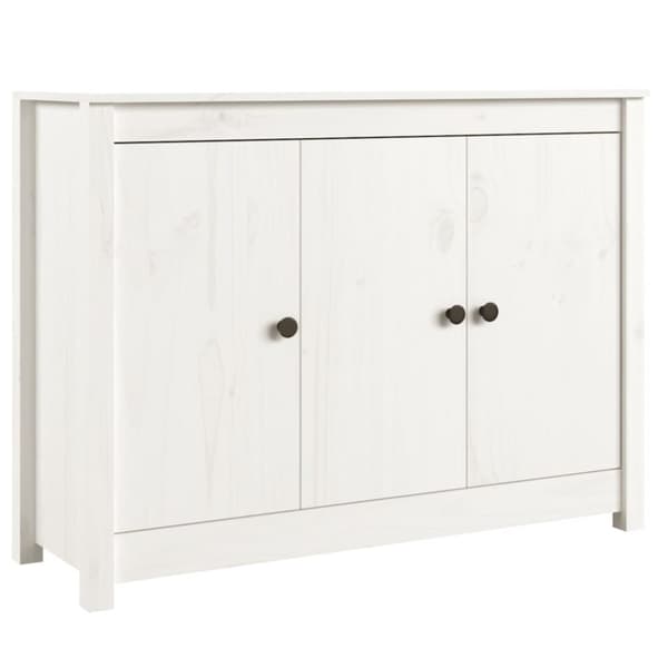 The Living Store skænk 110x35x74 cm massivt fyrretræ hvid - Skænke