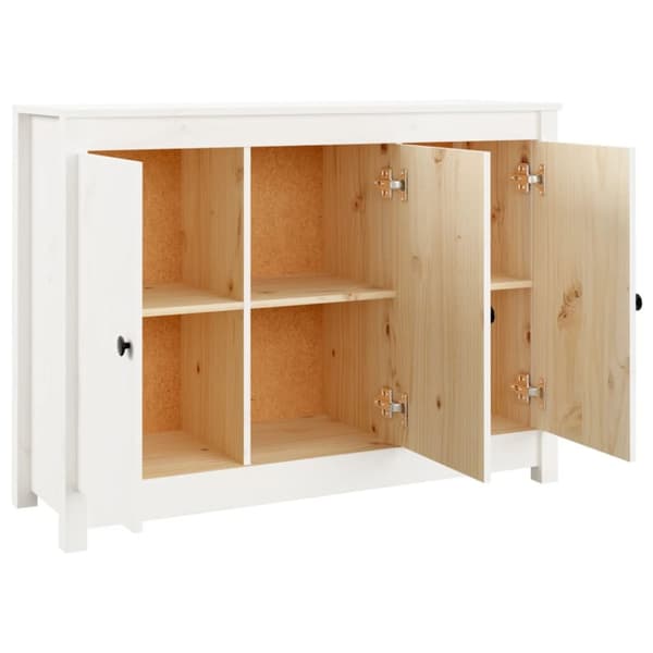 The Living Store skænk 110x35x74 cm massivt fyrretræ hvid - Skænke