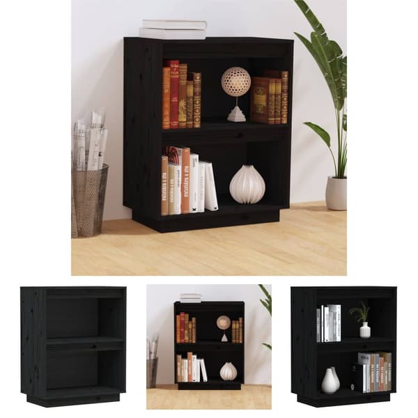 The Living Store Konsolikaappi musta 60x34x75 cm täysi mänty - Tarjoilupöydät & senkit