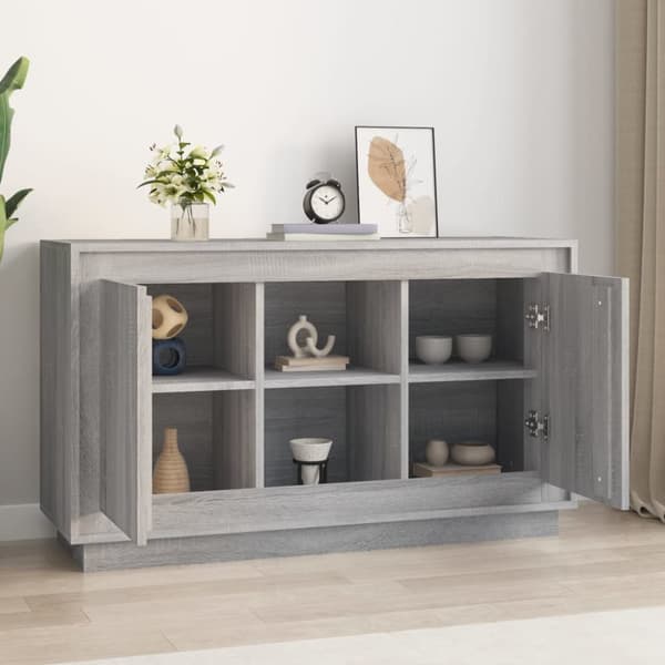 The Living Store skænk 102x35x60 cm konstrueret træ grå sonoma-eg - Skænke