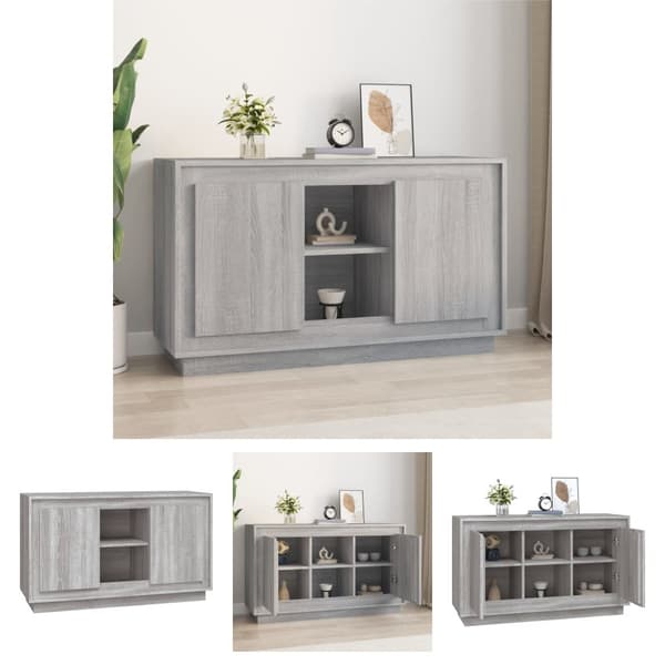 The Living Store skænk 102x35x60 cm konstrueret træ grå sonoma-eg - Skænke