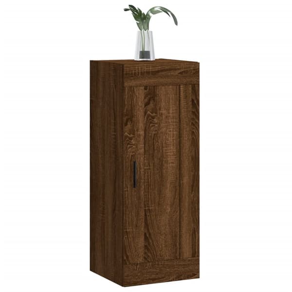 The Living Store vægskab 34,5x34x90 cm konstrueret træ brun egetræsfarve - Skænke