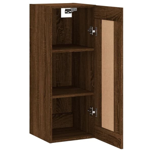 The Living Store vægskab 34,5x34x90 cm konstrueret træ brun egetræsfarve - Skænke