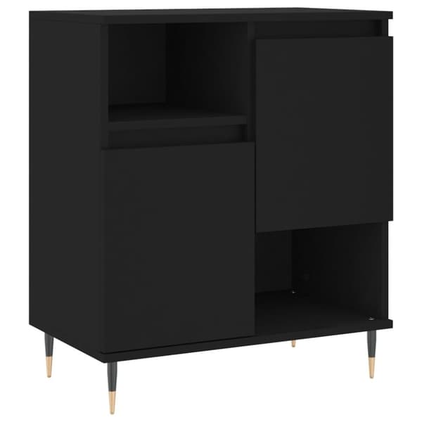 The Living Store Skänk 2 delar Svart konstruerat trä -  Skänkar & serveringsbord