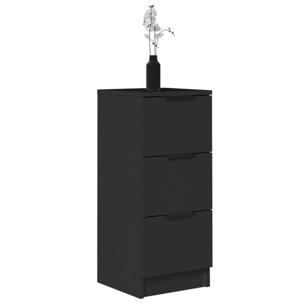 The Living Store Förvaringsskåp 2 st svart 30x30x70 cm konstruerat trä - Skänkar & serveringsbord