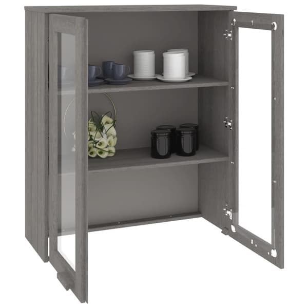 The Living Store Överdel till högskåp HAMAR ljusgrå 85x35x100 cm massiv furu -  Skänkar & serveringsbord