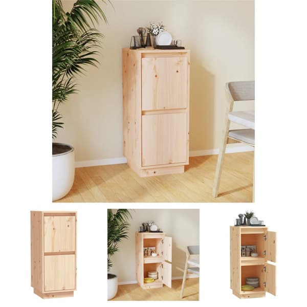The Living Store skænk 31,5x34x75 cm massivt fyrretræ - Skænke