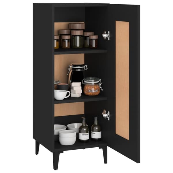 The Living Store Skänk svart 34,5x34x90 cm konstruerat trä - Skänkar & serveringsbord