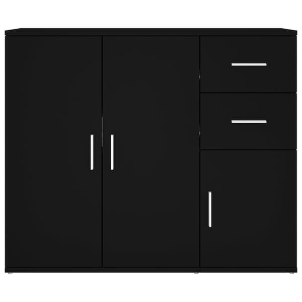 The Living Store Skänk svart 91x29,5x75 cm konstruerat trä - Skänkar & serveringsbord