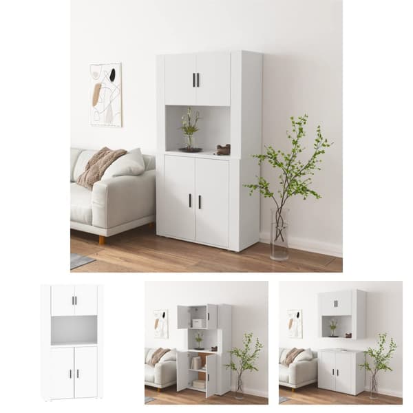 The Living Store Kaappi valkoinen tekninen puu -  Tarjoilupöydät & senkit