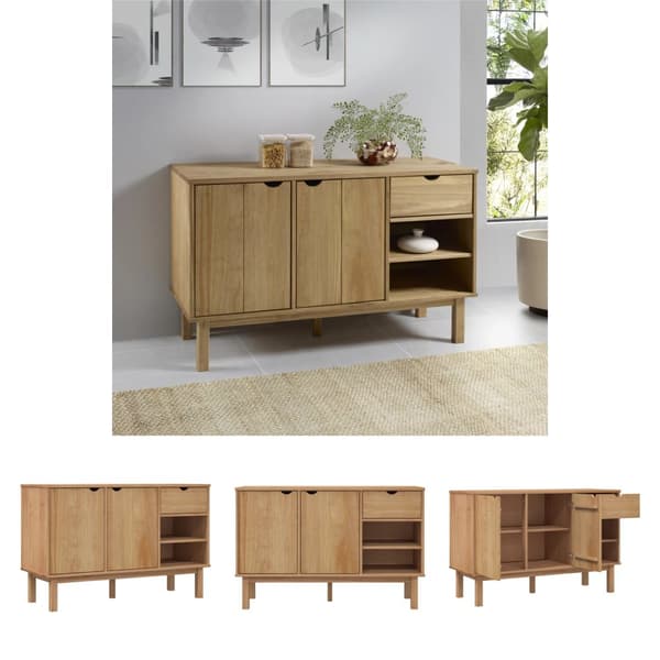The Living Store Skänk OTTA 114x43x73,5 cm massiv furu - Skänkar & serveringsbord