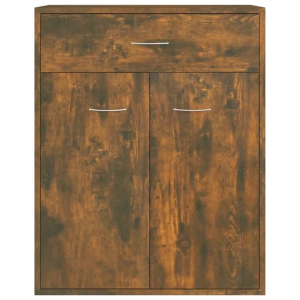 The Living Store Skänk rökfärgad ek 60x30x75 cm konstruerat trä - Skänkar & serveringsbord