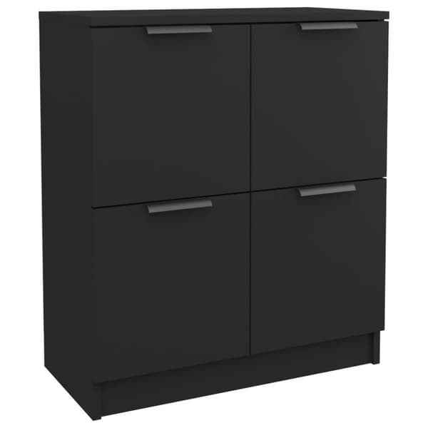 The Living Store Senkit 2 kpl musta 60x30x70 cm tekninen puu - Tarjoilupöydät & senkit
