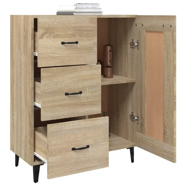 The Living Store skænk 69,5x34x90 cm konstrueret træ sonoma-eg - Skænke
