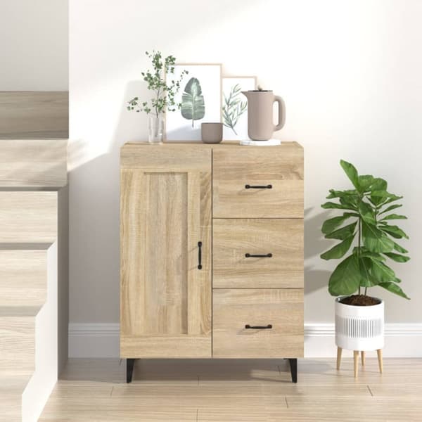 The Living Store skænk 69,5x34x90 cm konstrueret træ sonoma-eg - Skænke
