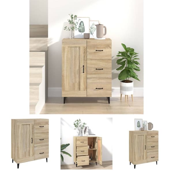The Living Store skænk 69,5x34x90 cm konstrueret træ sonoma-eg -  Skænke