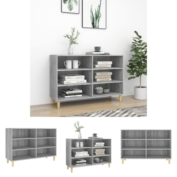 The Living Store skænk 103,5x35x70 cm konstrueret træ grå sonoma-eg - Skænke