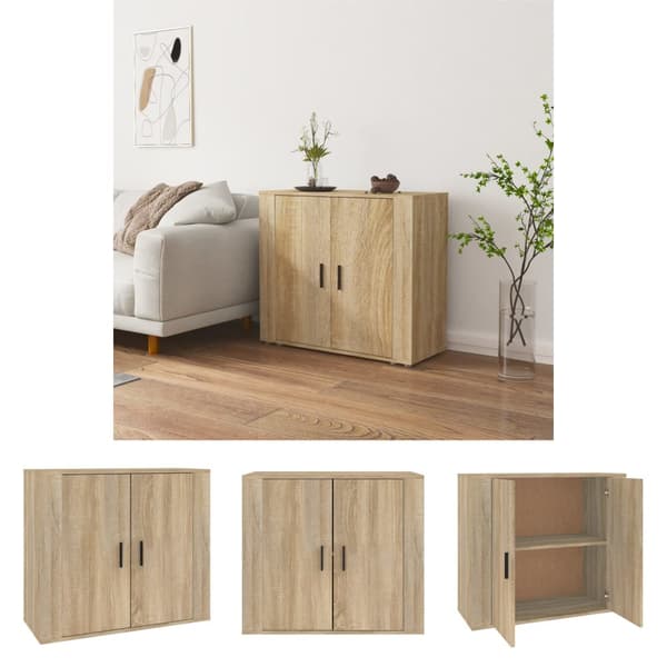 The Living Store Skänk sonoma-ek 80x33x70 cm konstruerat trä -  Skänkar & serveringsbord