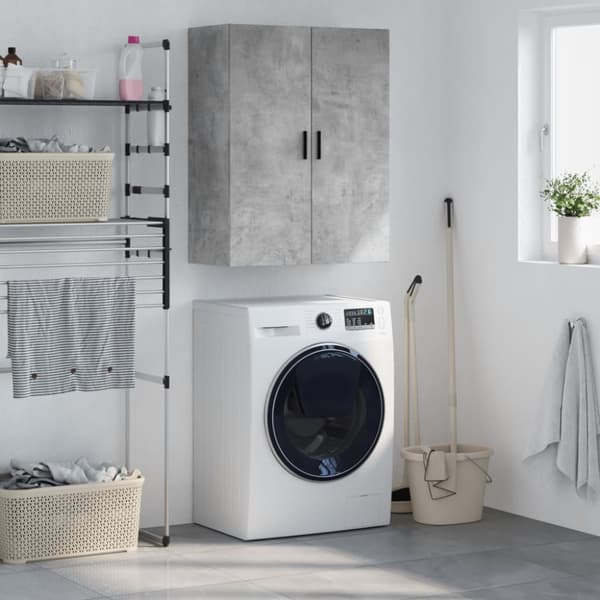 The Living Store væghængt skab 69,5x34x90 cm konstrueret træ betongrå -  Skænke