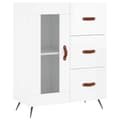 Miniatyrbillede 8 af 11: The Living Store højskab 69,5x34x180 cm konstrueret træ hvid højglans -  Skænke