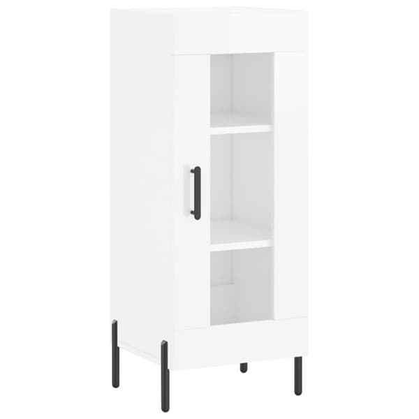 The Living Store Högskåp vit högglans 34,5x34x180 cm konstruerat trä -  Skänkar & serveringsbord