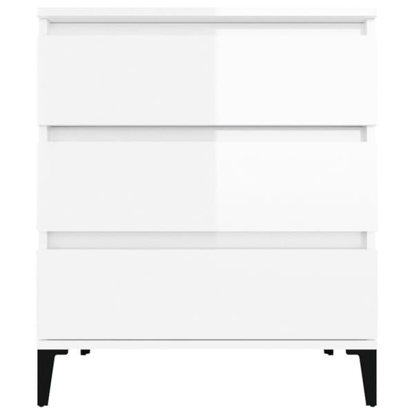 The Living Store skænk 60x35x70 cm konstrueret træ hvid højglans -  Skænke