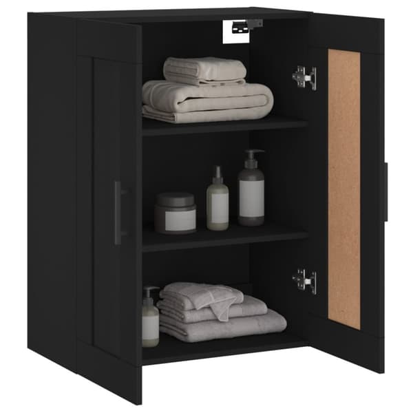 The Living Store Väggskåp svart 69,5x34x90 cm konstruerat trä -  Skänkar & serveringsbord