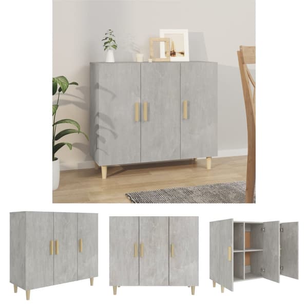 The Living Store Byrå betonggrå 90x34x80 cm konstruerat trä -  Skänkar & serveringsbord