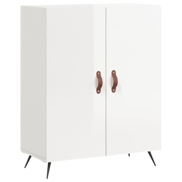 The Living Store Högskåp högglans vit 69,5x34x180 cm konstruerat trä -  Skänkar & serveringsbord