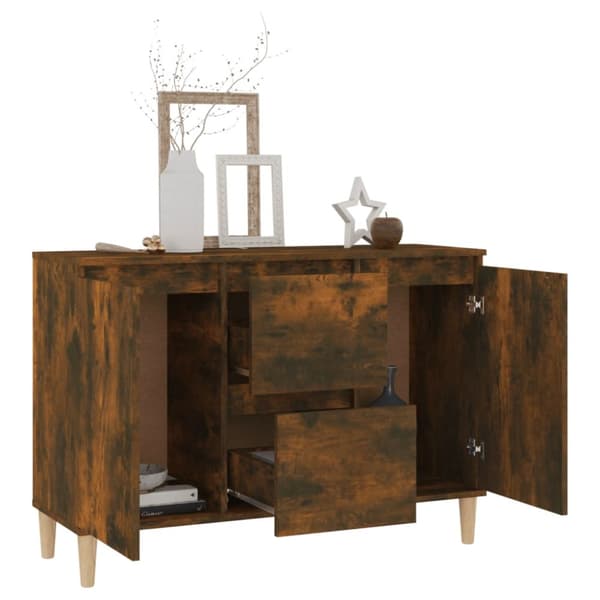 The Living Store Senkki savutammi 103,5x35x70 cm tekninen puu - Tarjoilupöydät & senkit