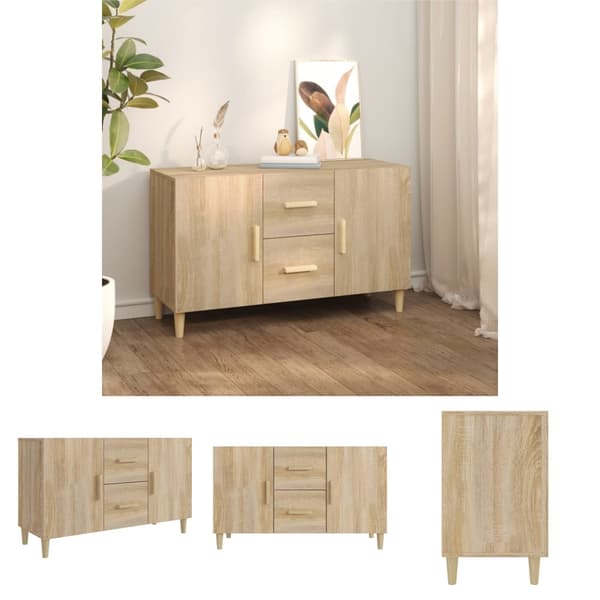 The Living Store skænk 100x36x60 cm konstrueret træ sonoma-eg - Skænke