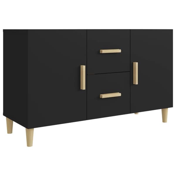 The Living Store Skänk svart 100x36x60 cm konstruerat trä - Skänkar & serveringsbord