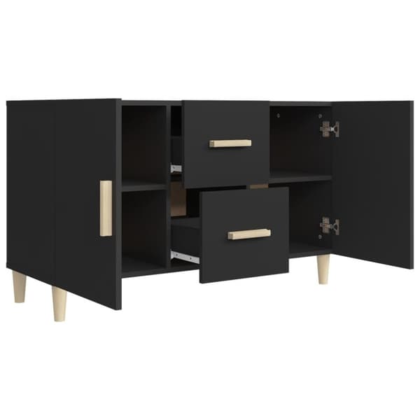 The Living Store Skänk svart 100x36x60 cm konstruerat trä - Skänkar & serveringsbord