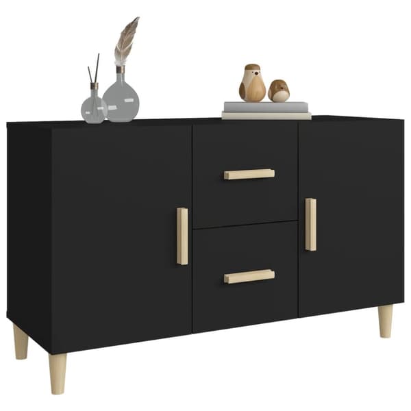 The Living Store Skänk svart 100x36x60 cm konstruerat trä - Skänkar & serveringsbord
