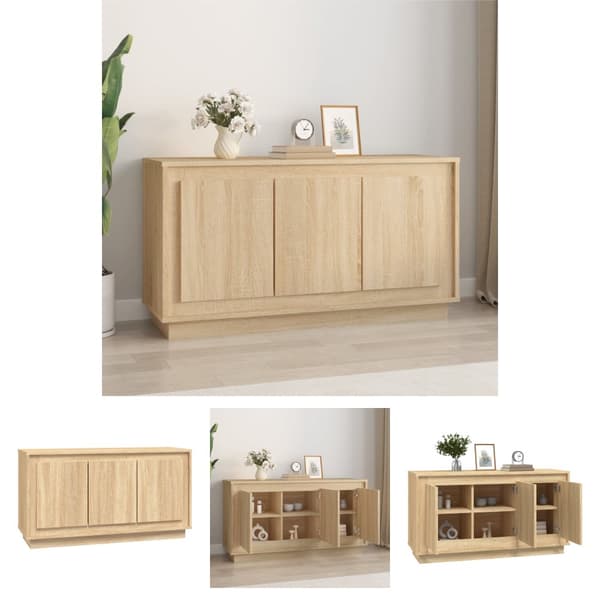The Living Store skænk 102x35x55 cm konstrueret træ sonoma-eg -  Skænke