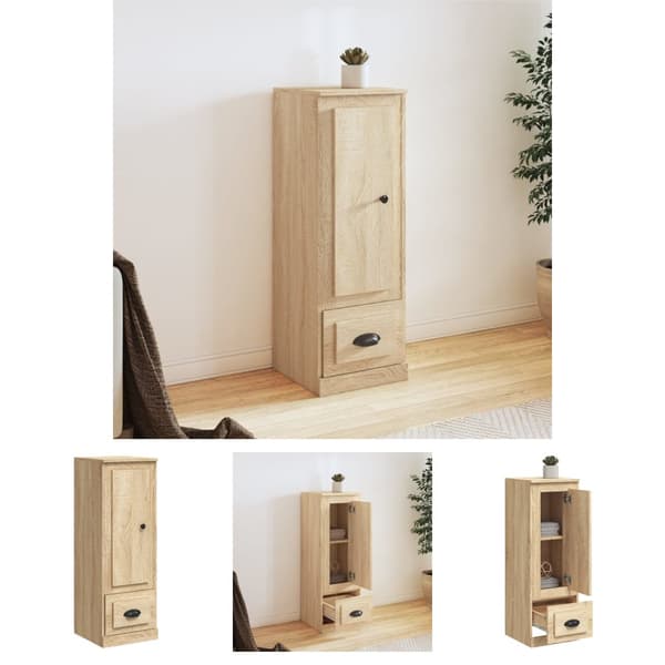 The Living Store Skåp sonoma-ek 36x35,5x103,5 cm konstruerat trä -  Skänkar & serveringsbord