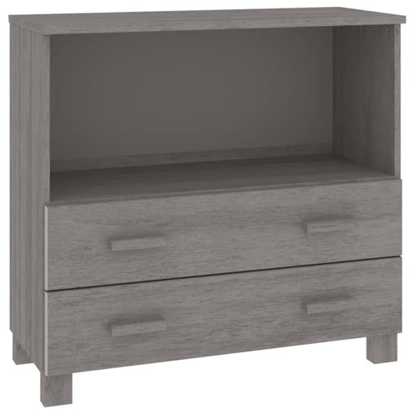 The Living Store Byrå HAMAR ljusgrå 85x35x80 cm massiv furu - Skänkar & serveringsbord