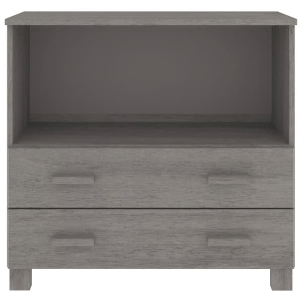 The Living Store Byrå HAMAR ljusgrå 85x35x80 cm massiv furu - Skänkar & serveringsbord
