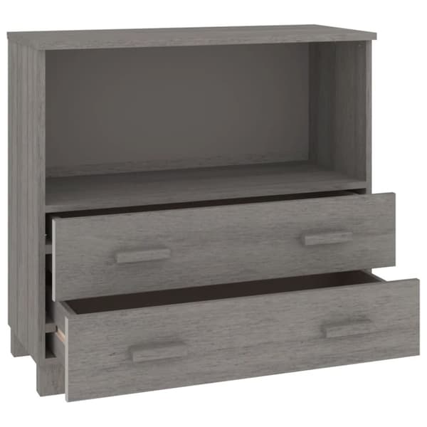 The Living Store Byrå HAMAR ljusgrå 85x35x80 cm massiv furu - Skänkar & serveringsbord