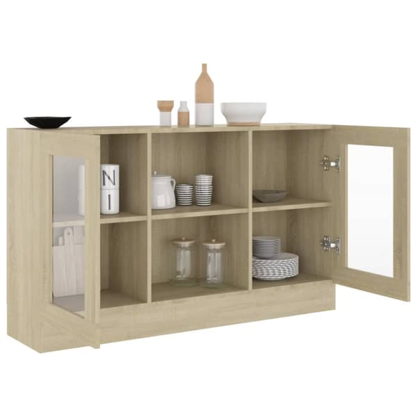 The Living Store skænk 120x30,5x70 cm konstrueret træ sonoma-eg -  Skænke