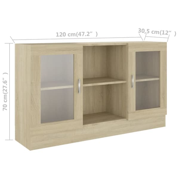 The Living Store skænk 120x30,5x70 cm konstrueret træ sonoma-eg -  Skænke